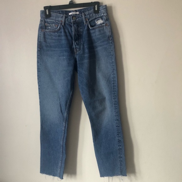 ❤️GRLFRND Karolina Jeans Denim High Waist Distressed Raw Hem Whole Lotta Love 27 - Picture 2 of 8